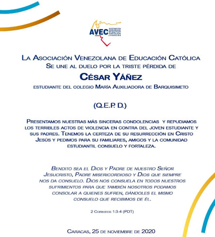 Obituario Archives - Page 2 of 2 - Asociación Venezolana de Educación  Católica